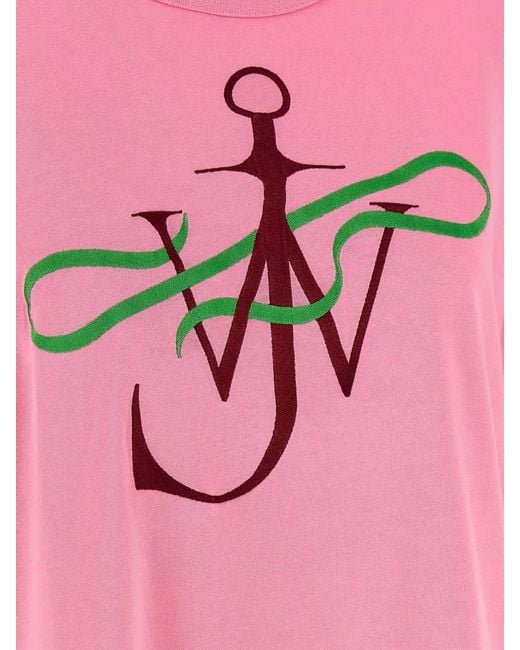 J.W. Anderson Pink 'Ribbon Anchor' T-Shirt