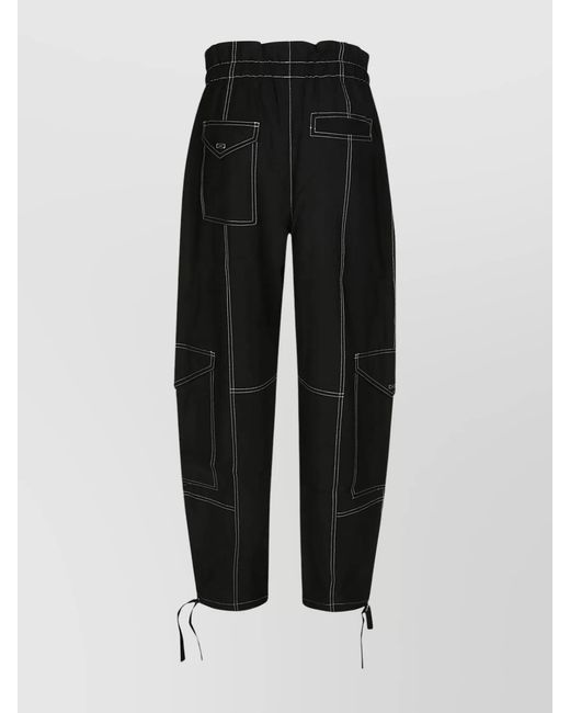 Ganni Black Slub Trousers