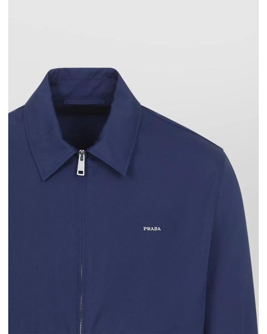Prada Blue Polyester Lightweight Jacket for men
