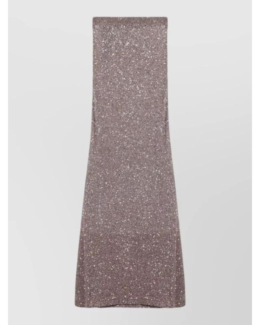 Balenciaga Brown Flared Skirt Glitter Detail Design