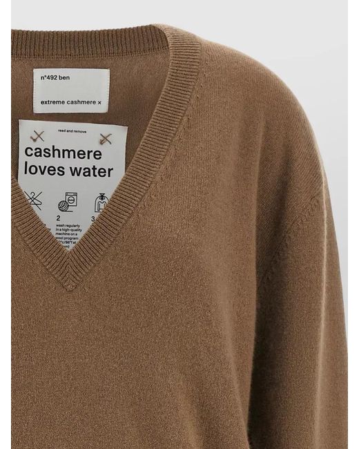 Extreme Cashmere Brown Ben 492 Cashmere Blend V Neck Sweater