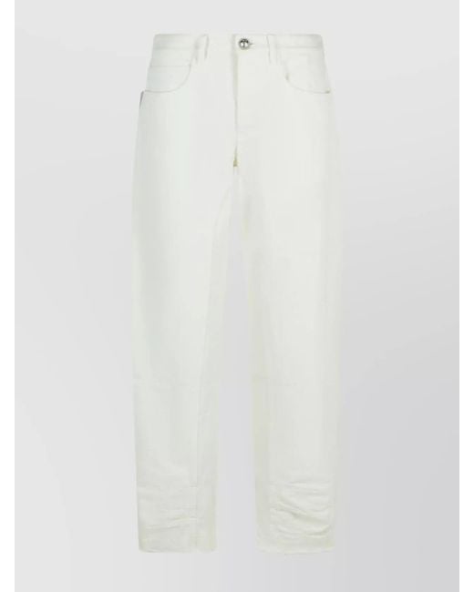 Jil Sander White Cotton Straight-Leg Jeans