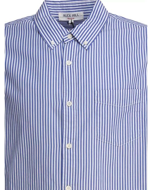 Alex Mill Blue Striped Cotton Shirt for men
