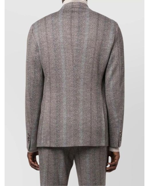 Etro Gray Regular-Fit Jersey Blazer for men