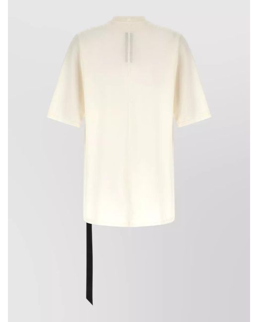 Rick Owens Natural Jumbo Graphic T Shirt Crew Neck Back Detail for men