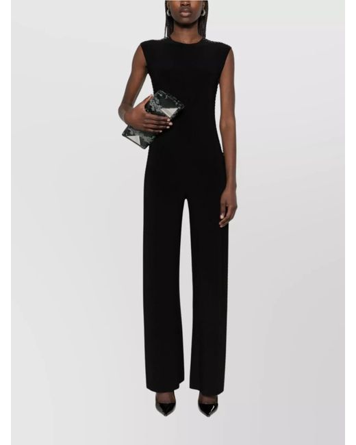 Norma Kamali Black Sleeveless Studded Jumpsuit