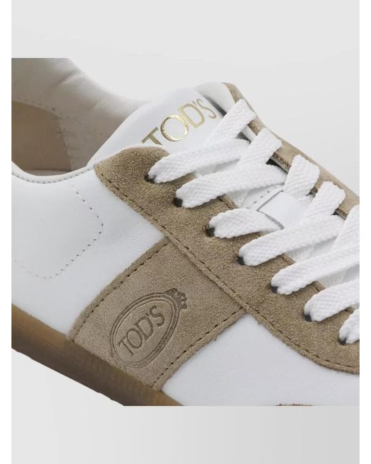 Tod's Metallic Suede Leather Low-Top Sneakers