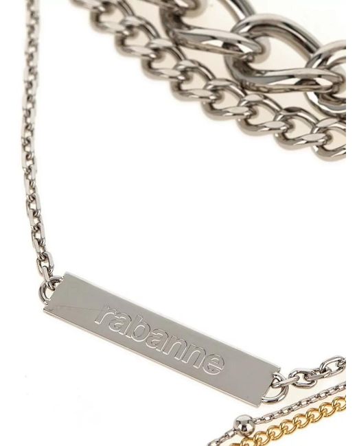 Rabanne White Layered Brass Necklace