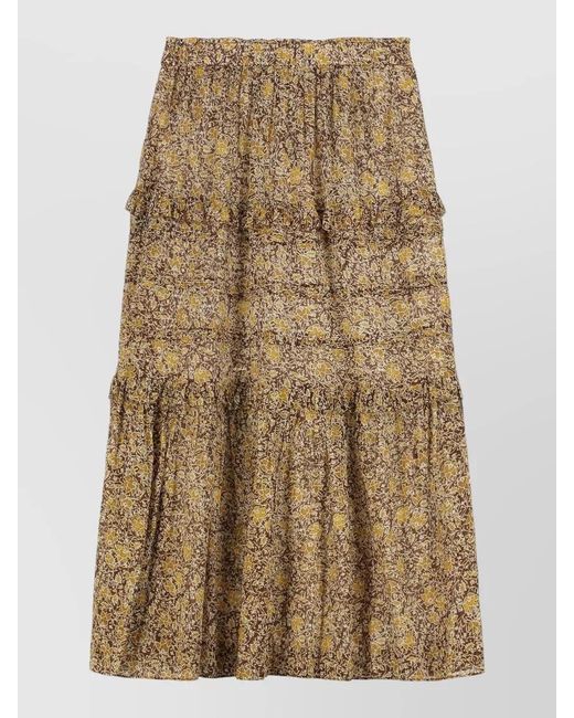 Isabel Marant Natural Floral-Print Cotton Maxi Skirt