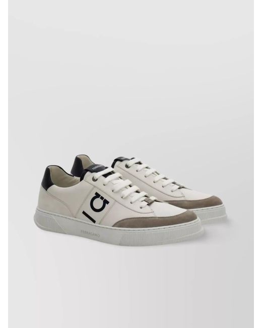 Ferragamo Metallic Leather Low-Top Sneakers for men