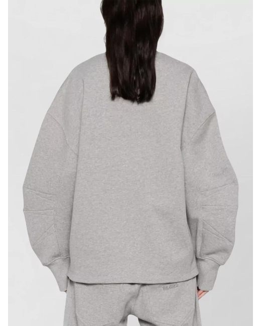 The Attico Gray Cotton Oversized Asymmetric Cutout Sweatshirt
