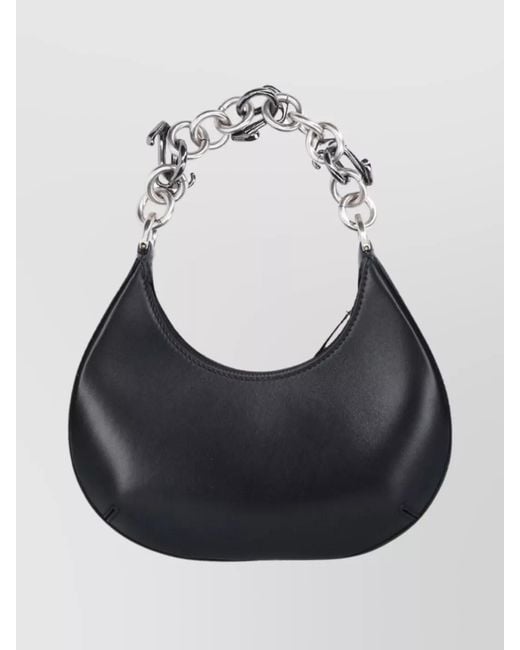 Off-White c/o Virgil Abloh Blue Curved Shoulder Bag Featuring Chain Strap