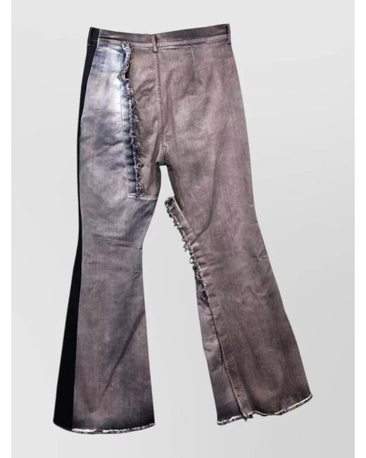 Rick Owens Gray Bolan Bootcut Stretch Denim Flare Pants for men
