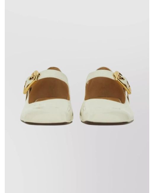 Chloé Metallic Leather Polly Ballerina Shoes