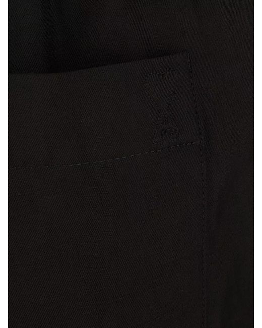 AMI Black Beach Shorts Bermuda Cut Back Pocket Button for men