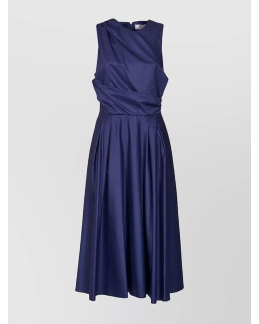 Elisabetta Franchi Blue Cotton Midi Dress