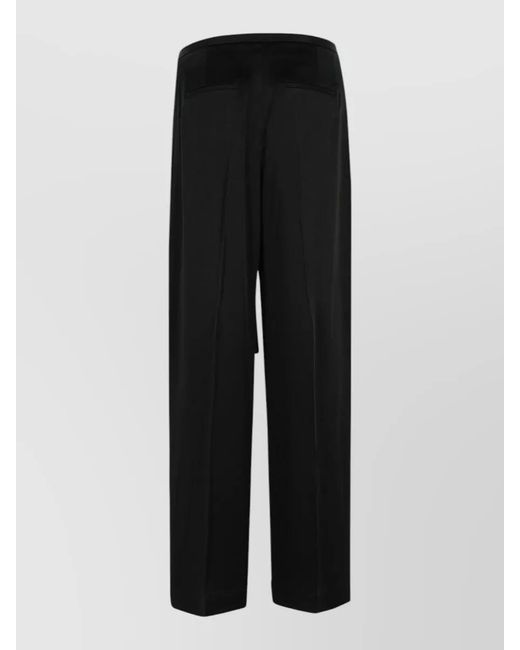 Rohe Black Acetate Blend Trousers Drawstring Waist Pleated