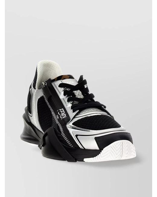 Fendi Multicolor Mesh Low-Top Sneakers for men