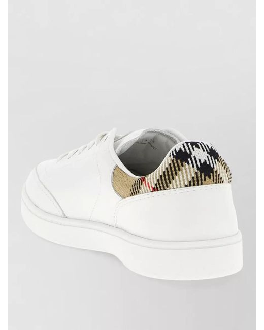 Burberry White Leather Low-Top Sneakers