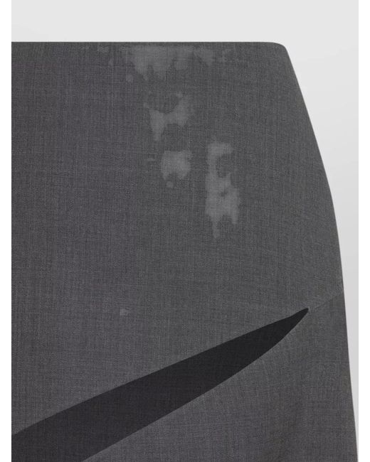 Jil Sander Gray High Waist Asymmetric Midi Length Skirt