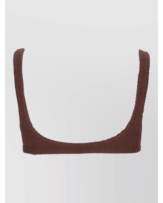 Mc2 Saint Barth Brown Crinkled Bikini Top