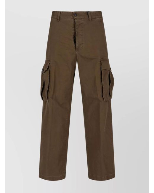 DSquared² Brown Loose Cargo Trousers for men