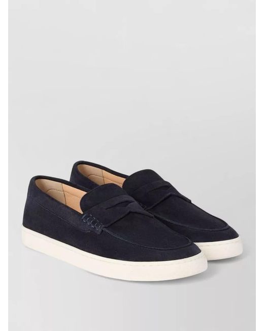 Brunello Cucinelli Blue Suede Loafers for men