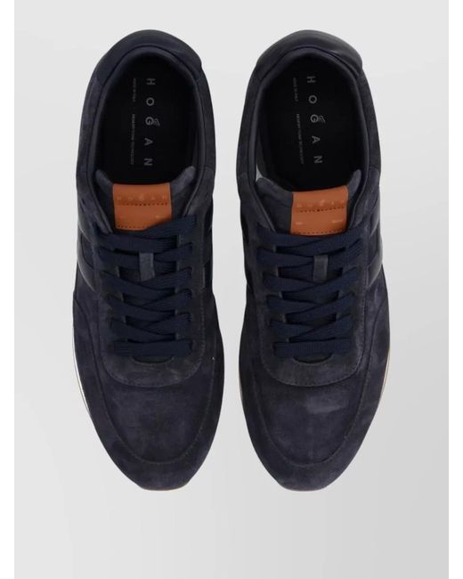 Hogan Blue Leather Low-Top Sneakers for men