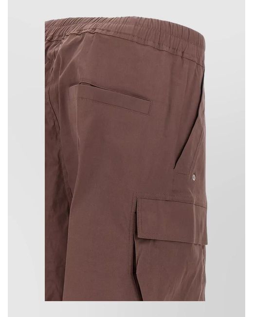 Rick Owens Brown Cargobelas Shorts Cargo Style Back Pockets for men
