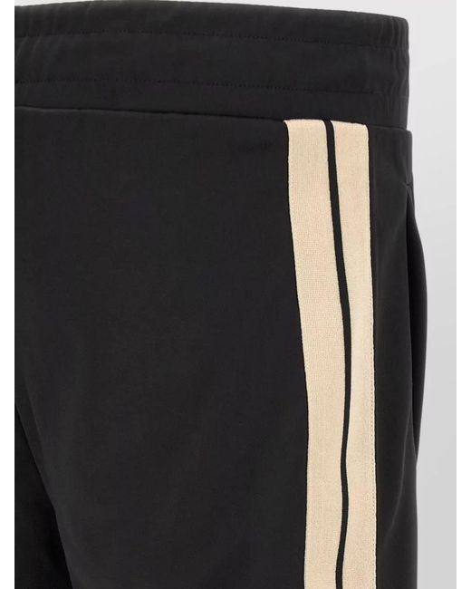 Palm Angels Black Track Shorts Pockets And Striped Trim for men
