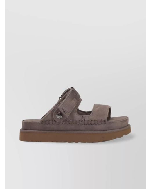 Ugg Brown Leather Sandals Goldenstar Glide