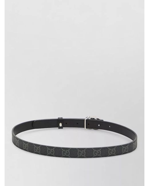 Gucci Gray Leather Reversible Skinny Belt