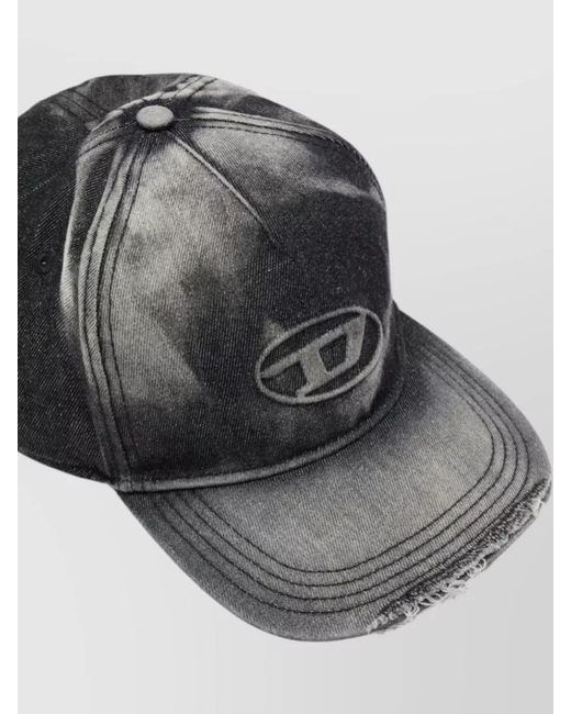 DIESEL Black Destroyed Denim Baseball Cap for men