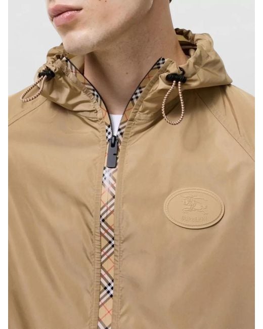Burberry Natural Clapton Hooded Nylon Relaxed Fit Jacket for men