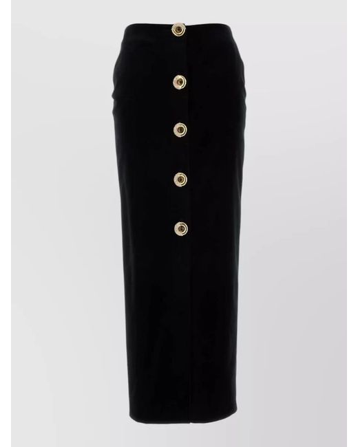 Blazé Milano Black Velvet Pencil Skirt