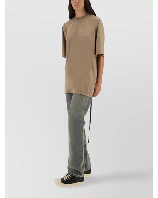Rick Owens Brown Oversized Cotton T-Shirt