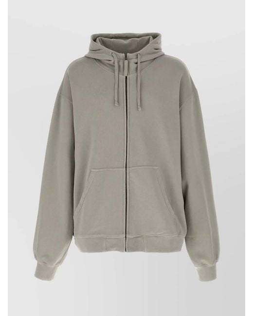 Maison Margiela Gray Cotton Oversized Zip Hoodie for men