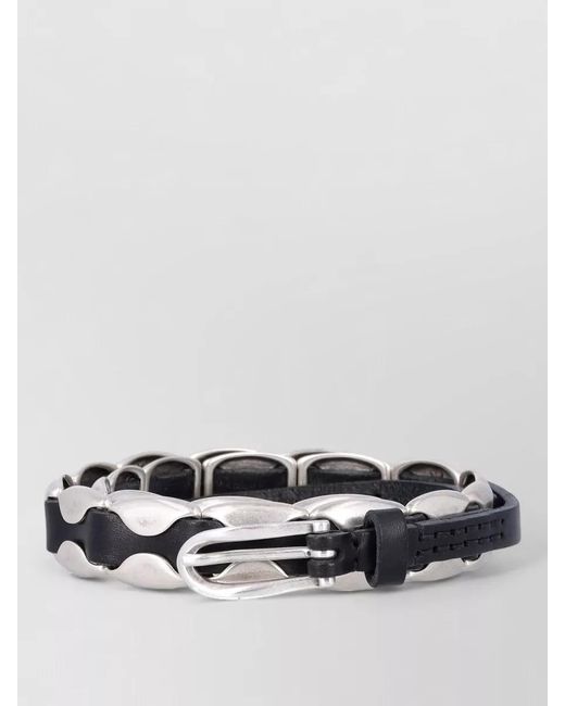 Our Legacy Multicolor Sliding Stud Leather Belt Narrow Design