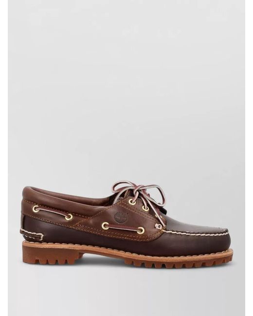 Timberland Brown Leather Noreen Boat Shoes for men