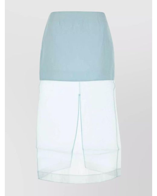 Zimmermann Blue Layered Organza Skirt Sheer Overlay