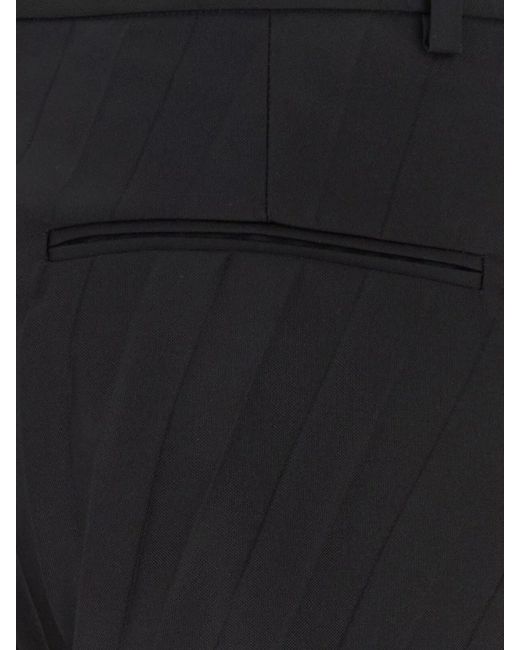 Valentino Garavani Black Pleated Bermuda Shorts for men