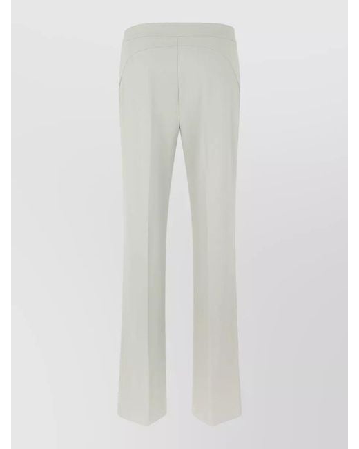 Pinko White High Waist Viscose Tailored Flared Pants