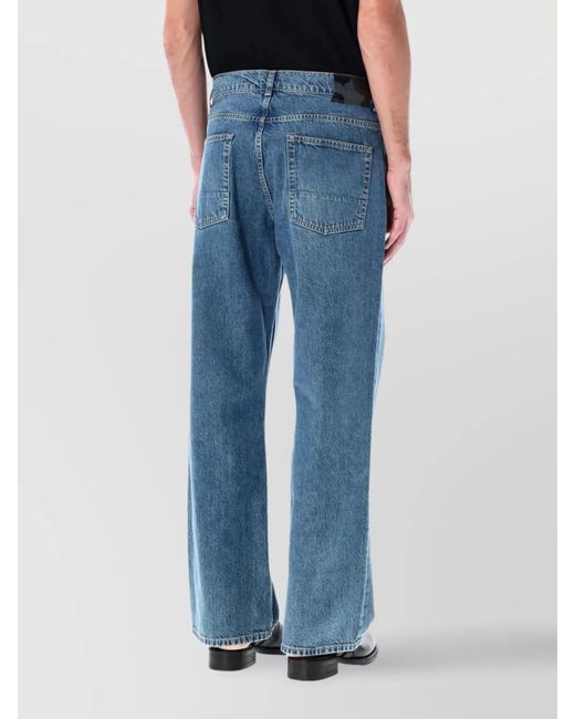 Our Legacy Blue Denim Relaxed-Fit Wide-Leg Trousers for men