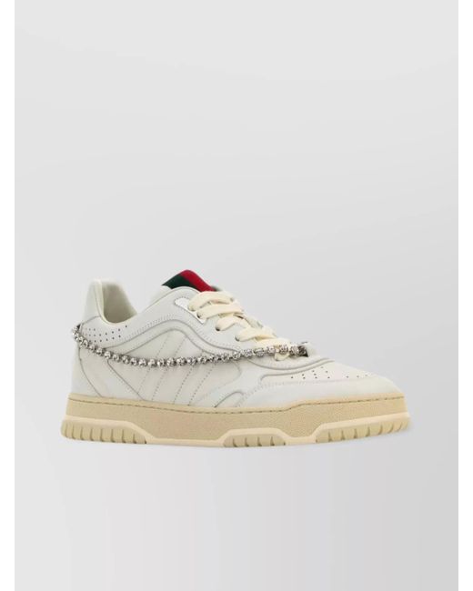 Gucci Natural Leather Low-Top Sneakers