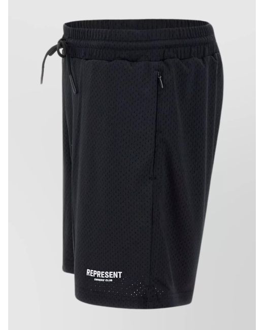 Represent Blue Logo-Print Shorts for men