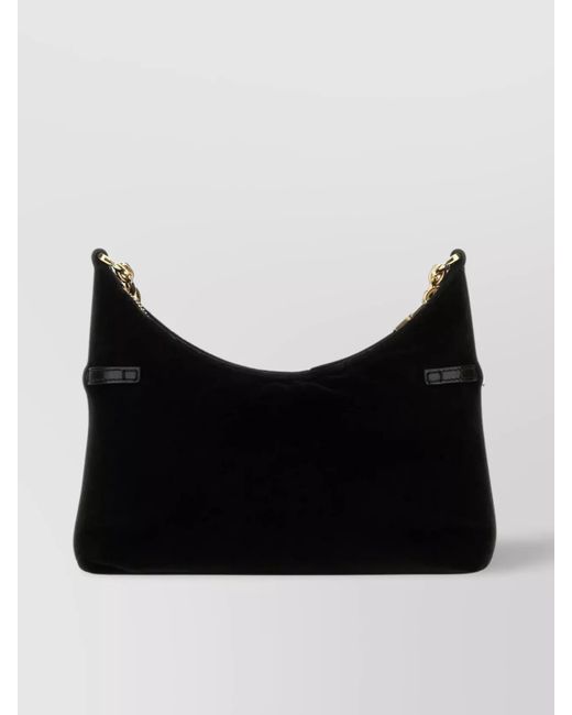 Givenchy Black Voyou Party Velvet Shoulder Bag