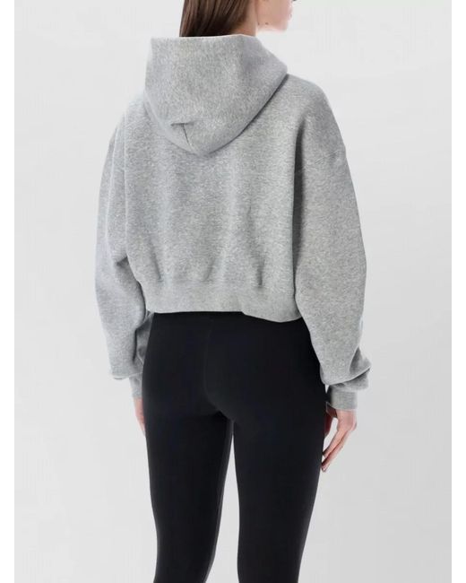 Nike Gray Oversized Cropped Hoodie