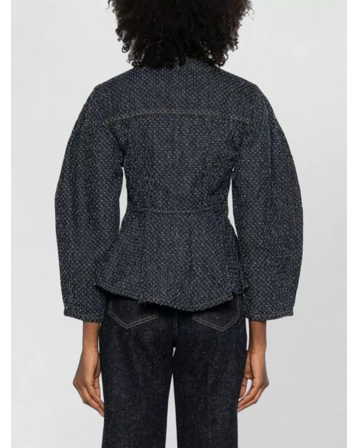 Ganni Blue Denim Peplum Jacket