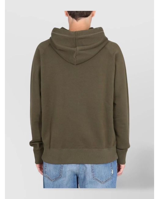 Fay Blue Cotton Hooded Sweatshirt for men