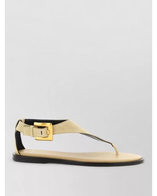 Balmain Natural Leather Anthem Sandals